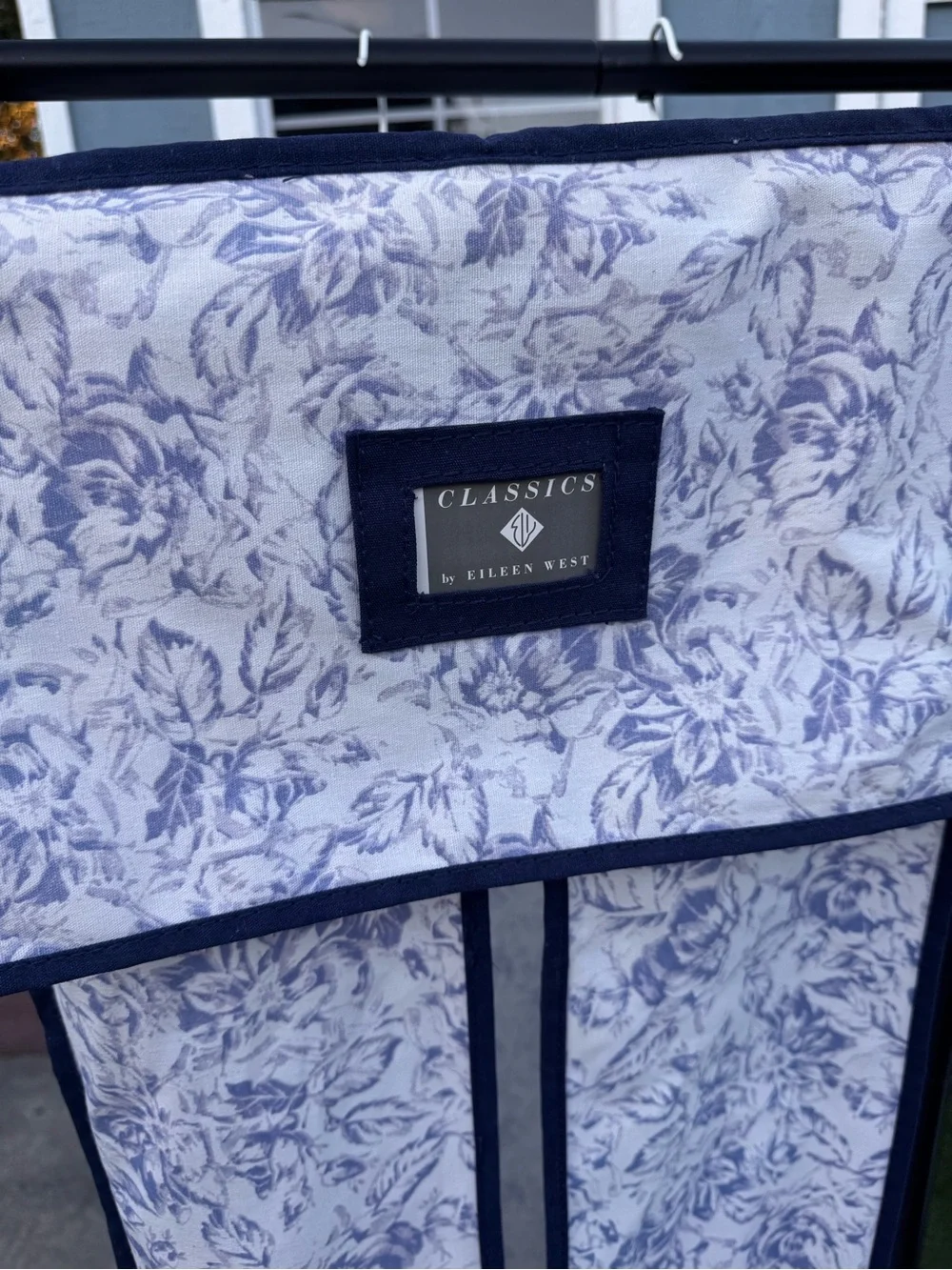 Eileen West Blue Floral Garment Bag Organizer